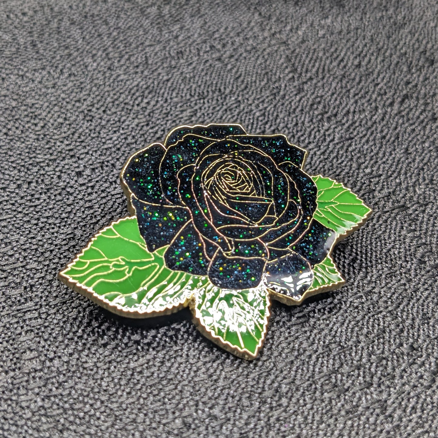 Black Rose Blossom Enamel Pin