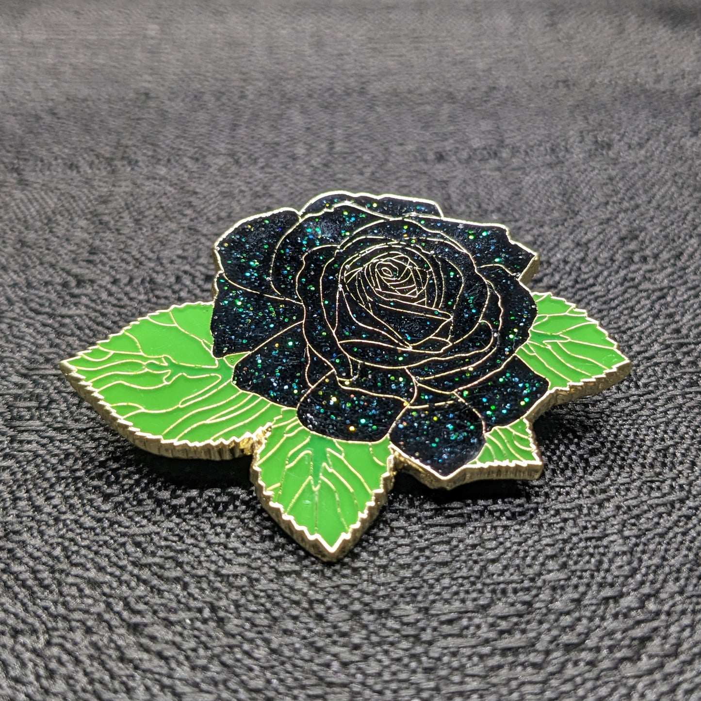 Black Rose Blossom Enamel Pin