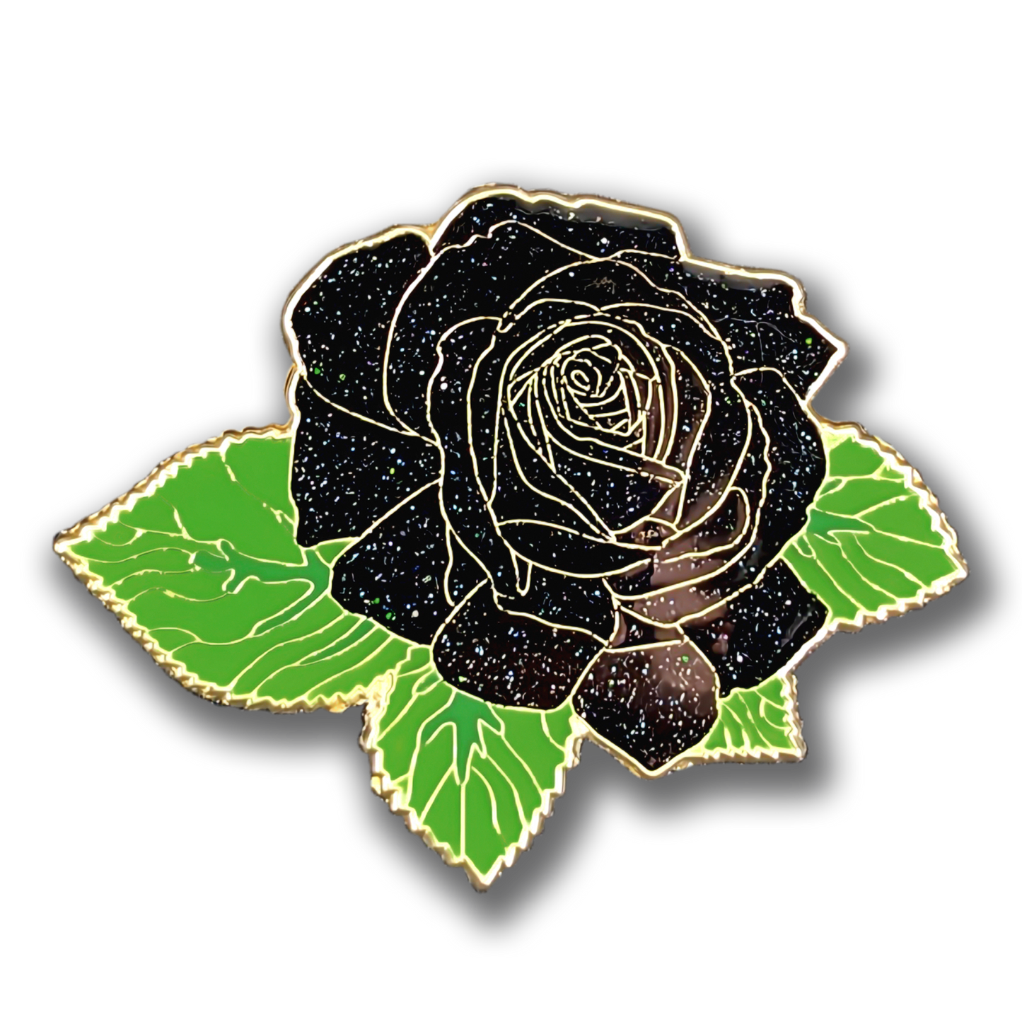 Black Rose Blossom Enamel Pin