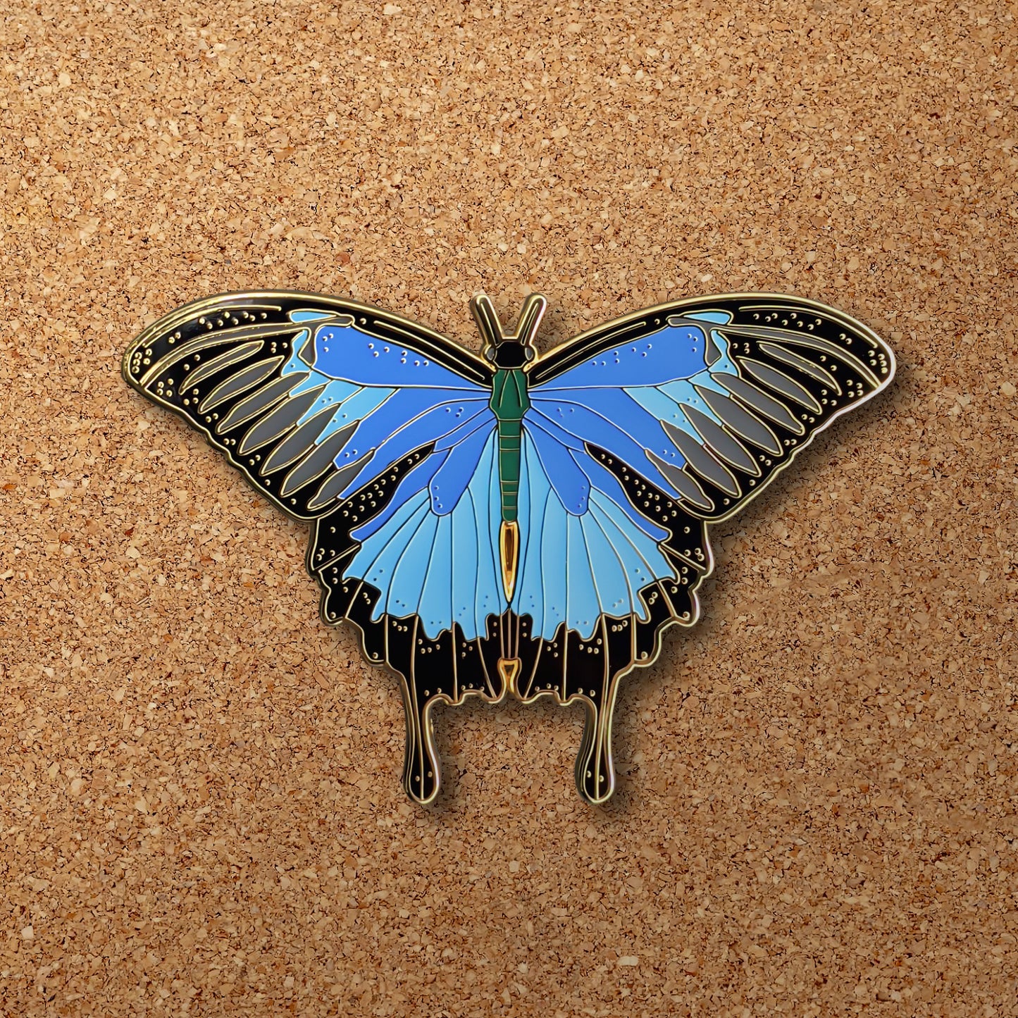 Blue Emperor Butterfly Enamel Pin