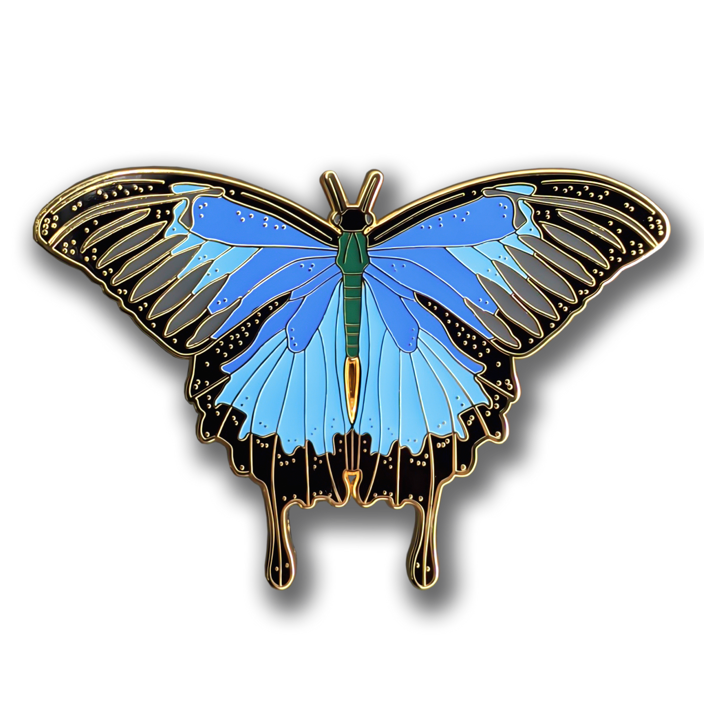 Blue Emperor Butterfly Enamel Pin