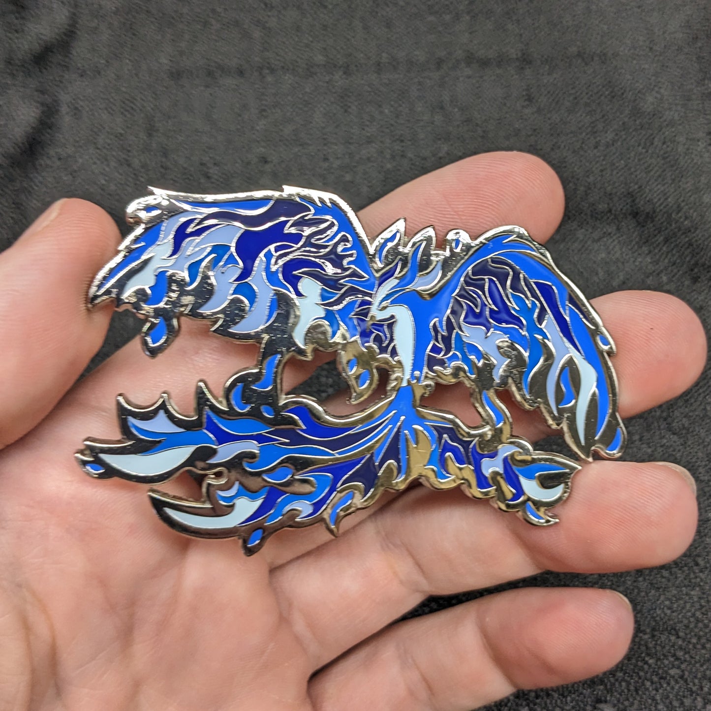 Blue Phoenix Enamel Pin