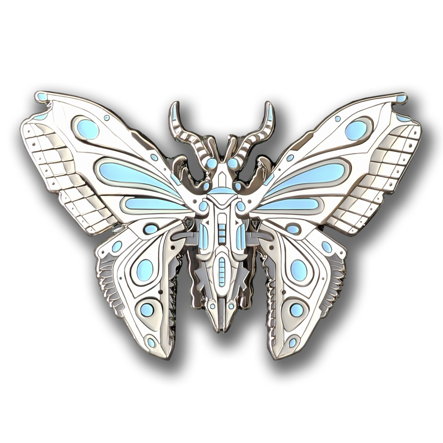Blue Robot Butterfly Enamel Pin