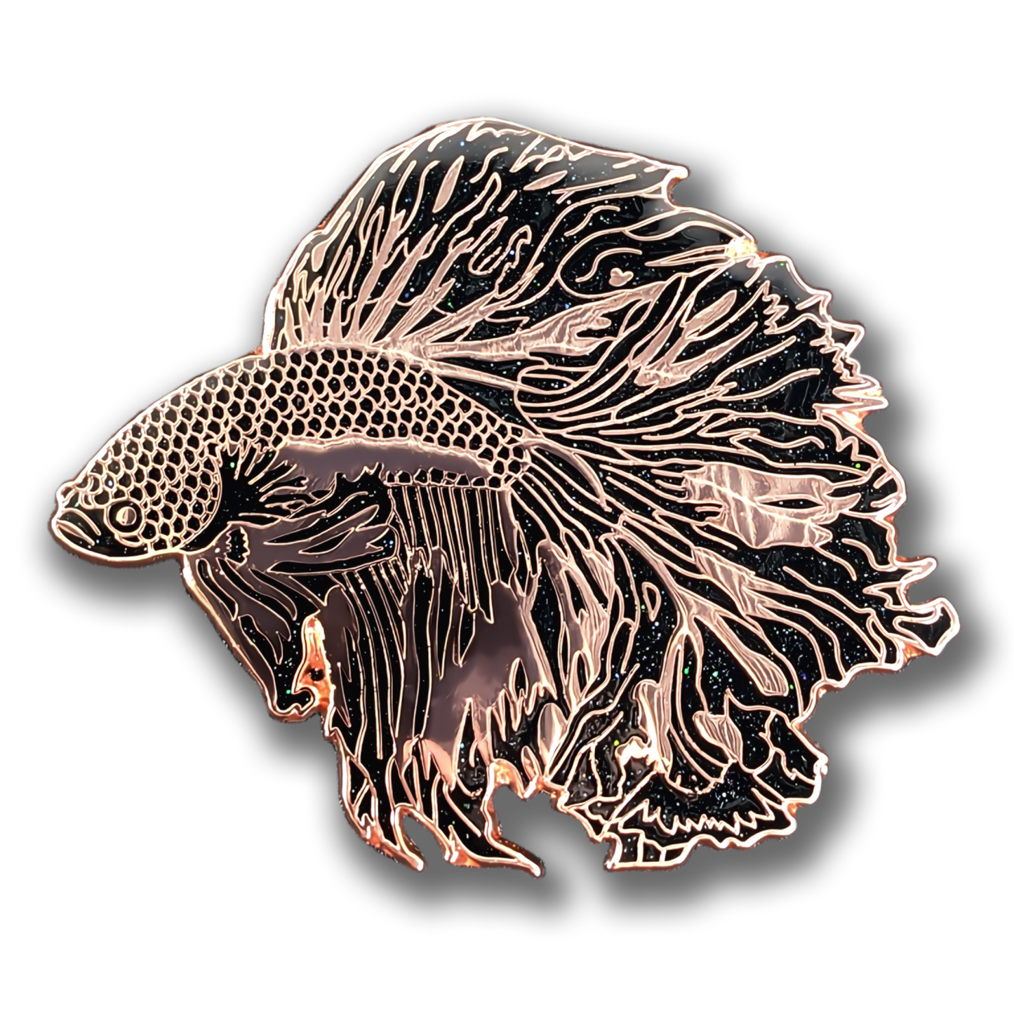 Copper Eclipse Betta Fish Enamel Pin (Limited Edition LE50)