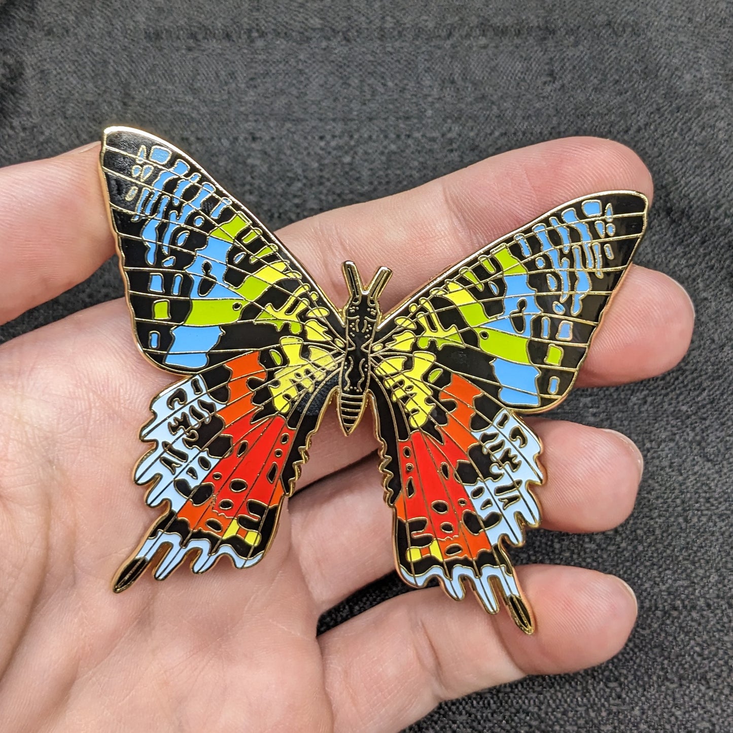 Madagascan Sunset Moth Enamel Pin