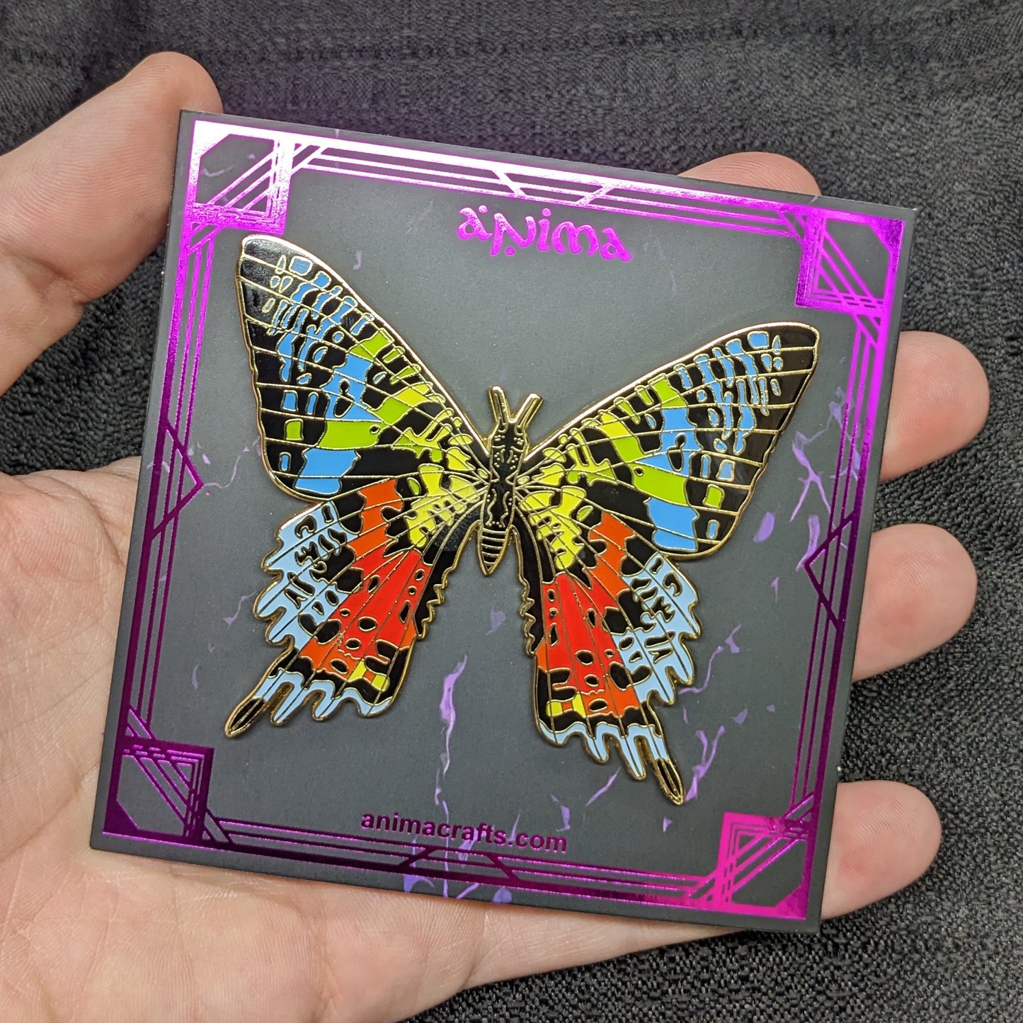 Madagascan Sunset Moth Enamel Pin