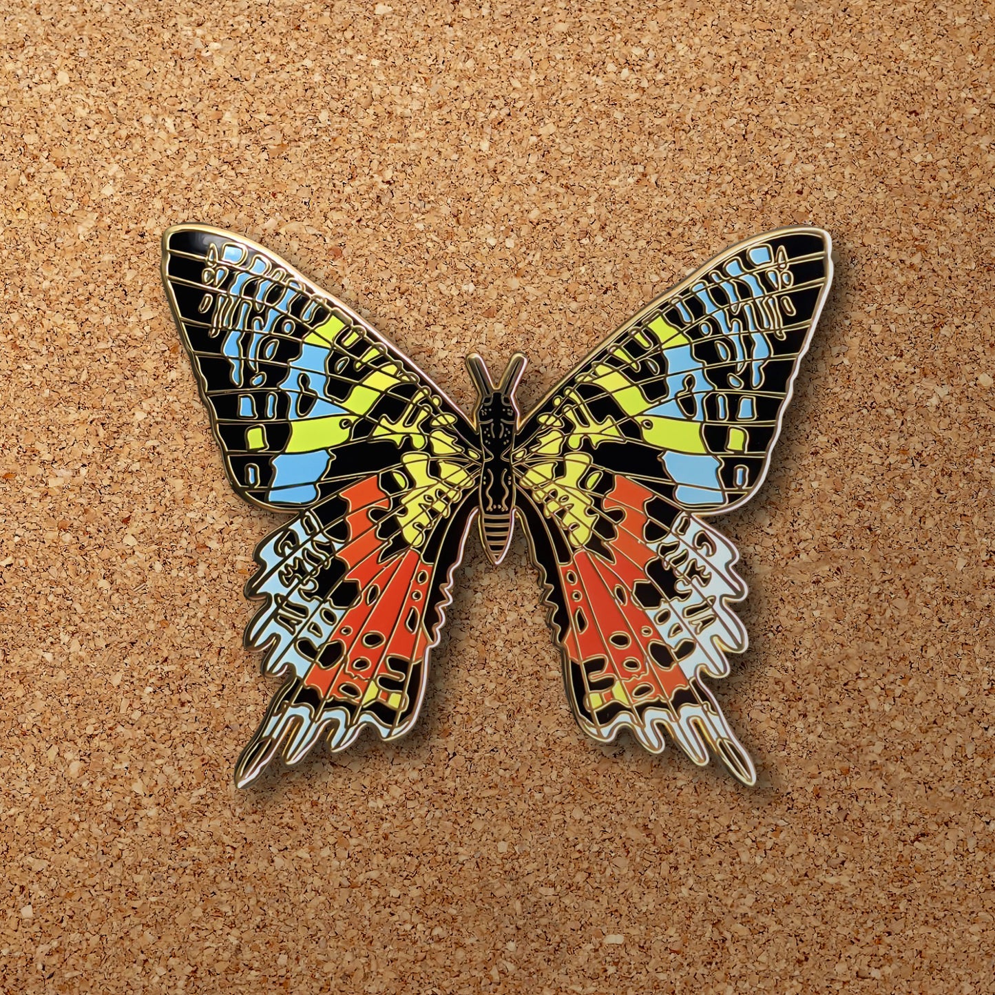 Madagascan Sunset Moth Enamel Pin