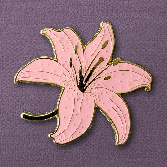Pink Lily Enamel Pin