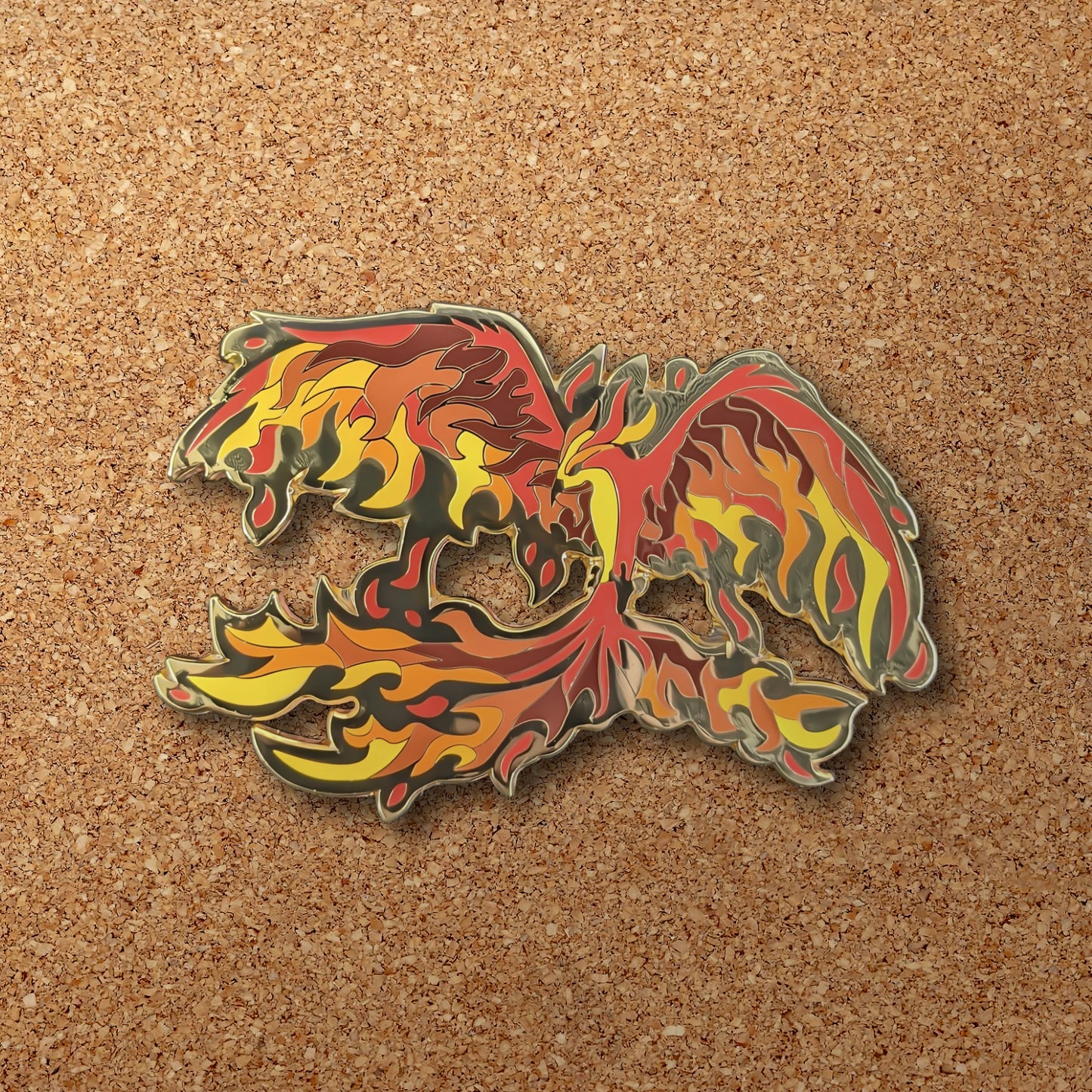 Red Phoenix Enamel Pin
