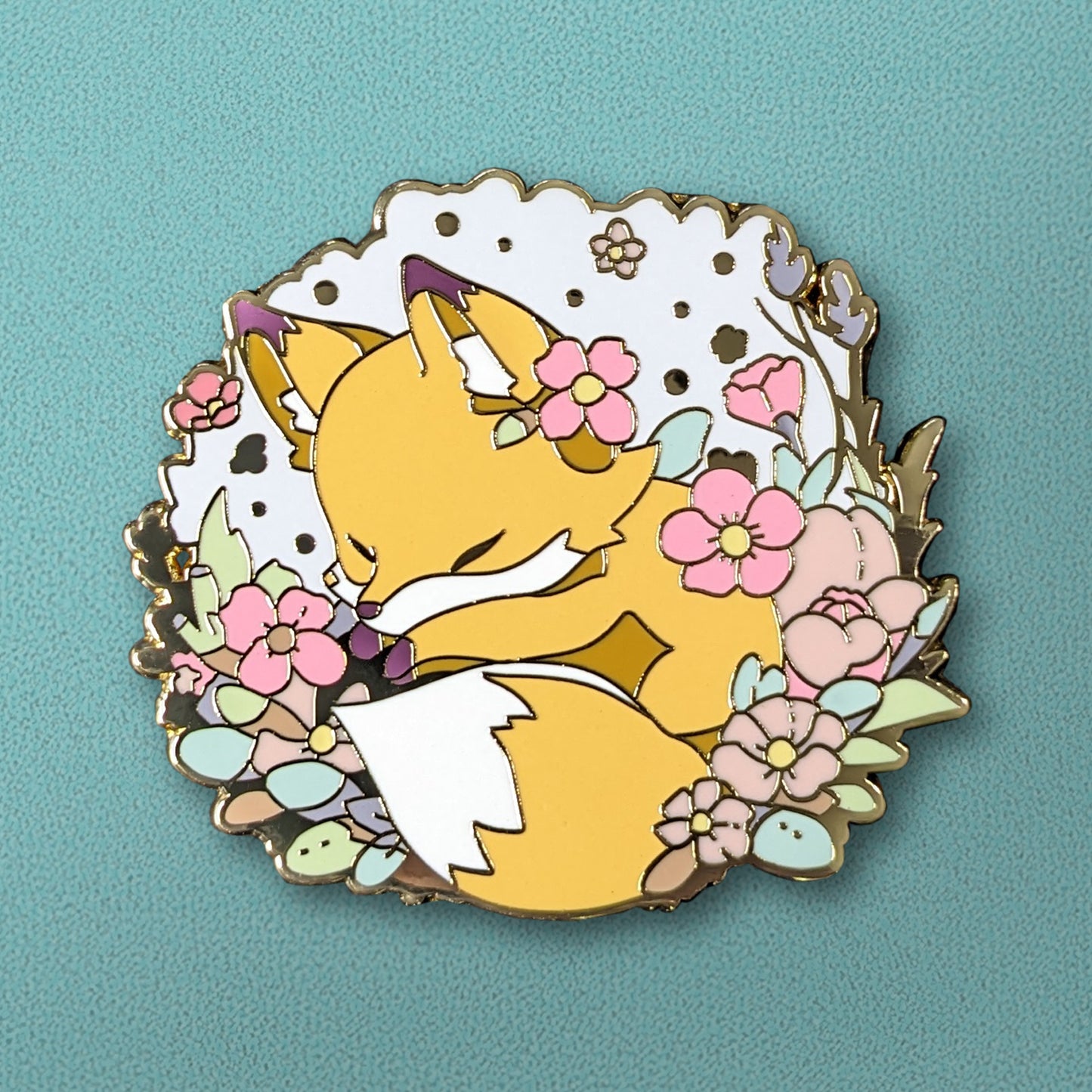 Sleeping Fox Enamel Pin