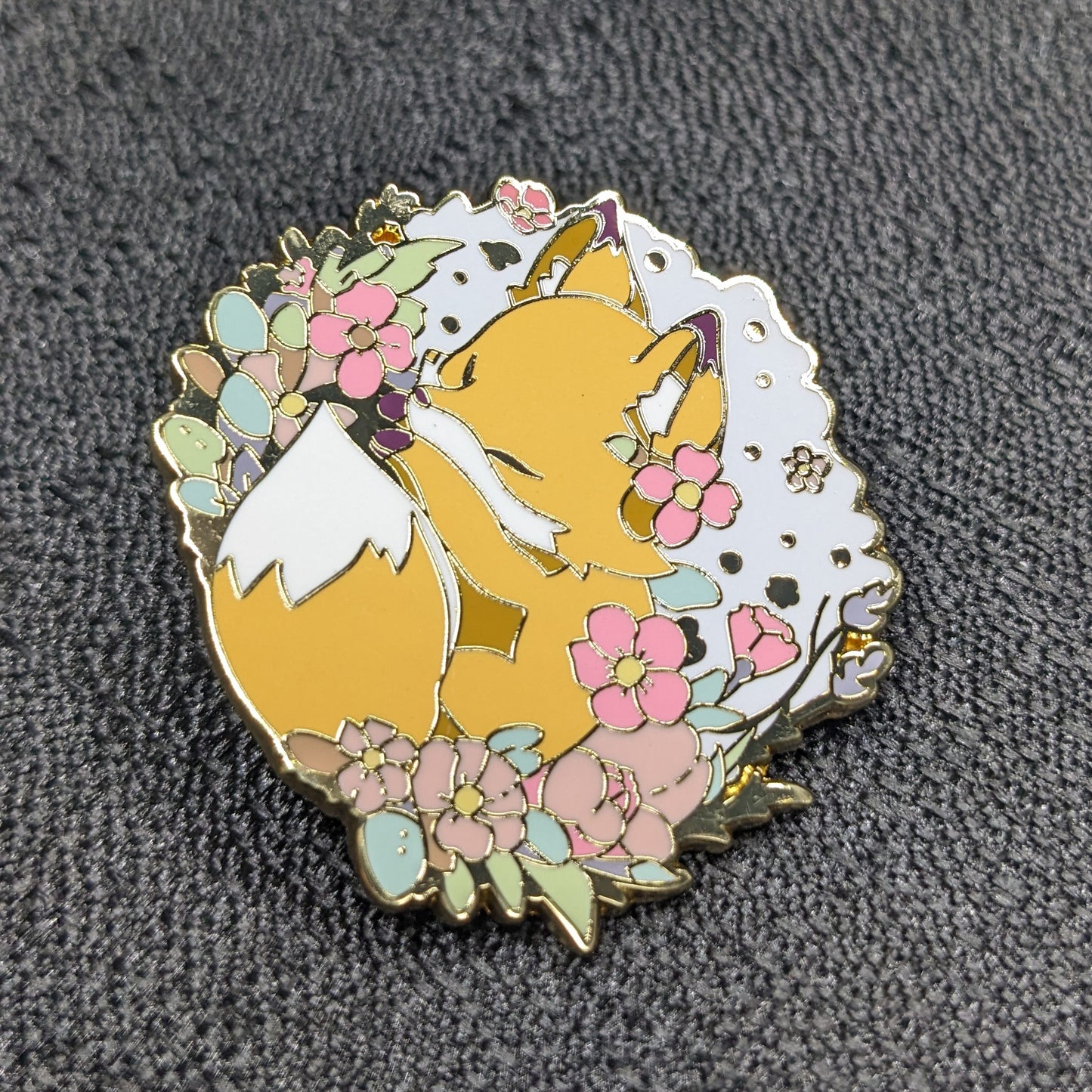 Sleeping Fox Enamel Pin