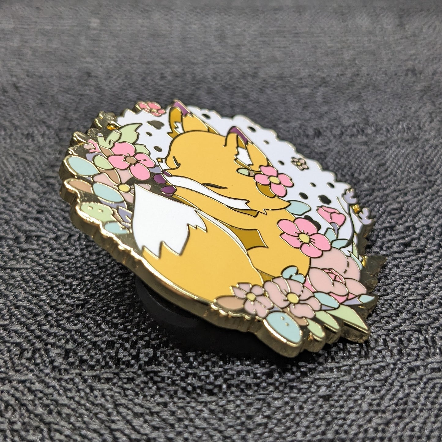 Sleeping Fox Enamel Pin