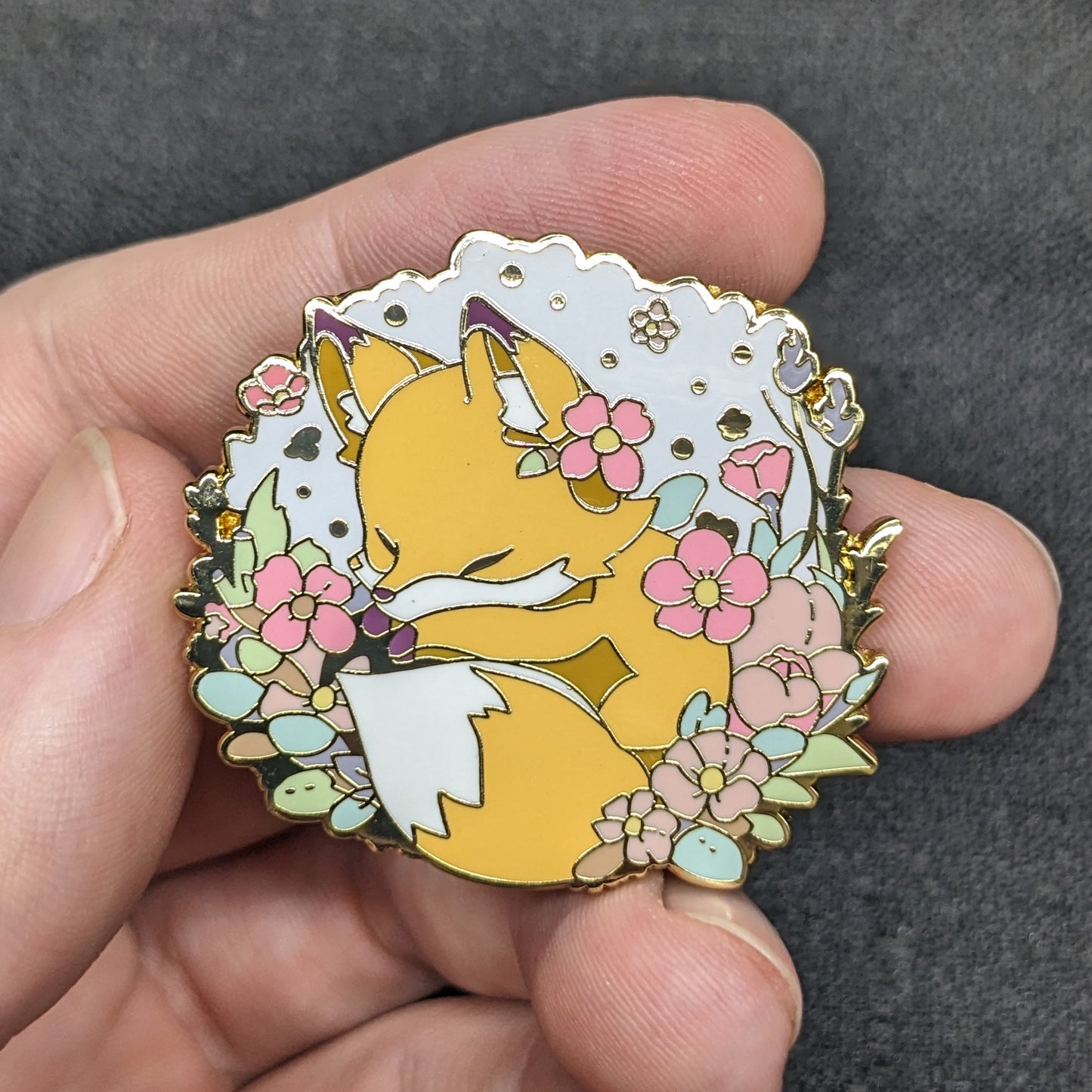 Sleeping Fox Enamel Pin