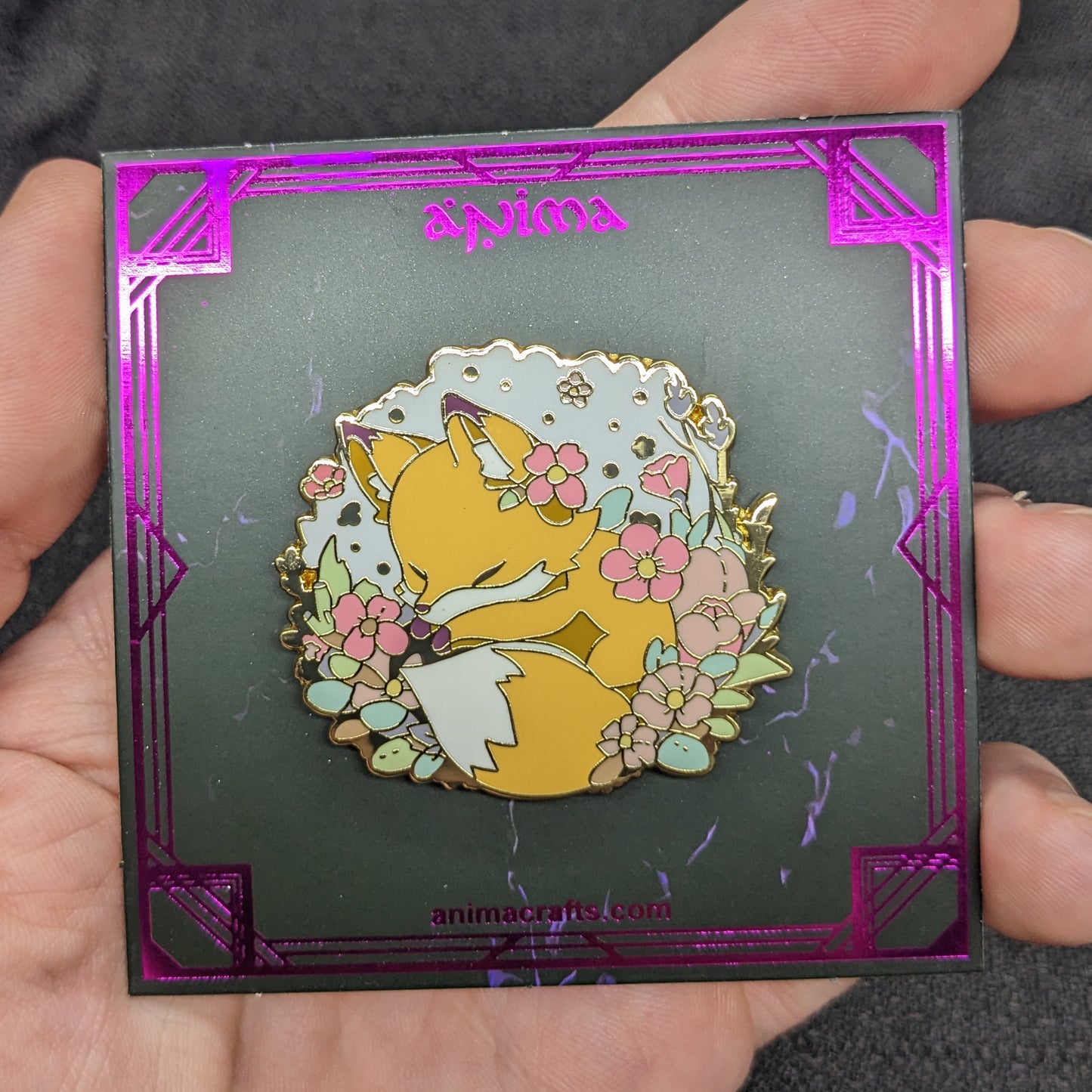 Sleeping Fox Enamel Pin