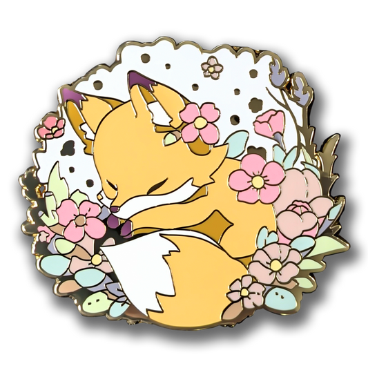 Sleeping Fox Enamel Pin