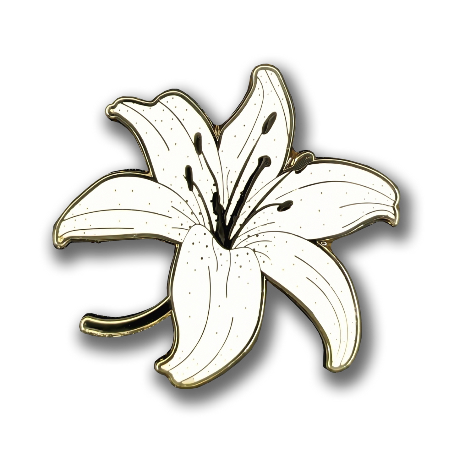 White Lily Enamel Pin
