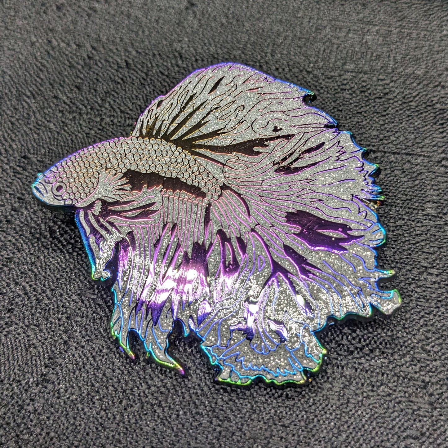 White Pearl Betta Fish Enamel Pin
