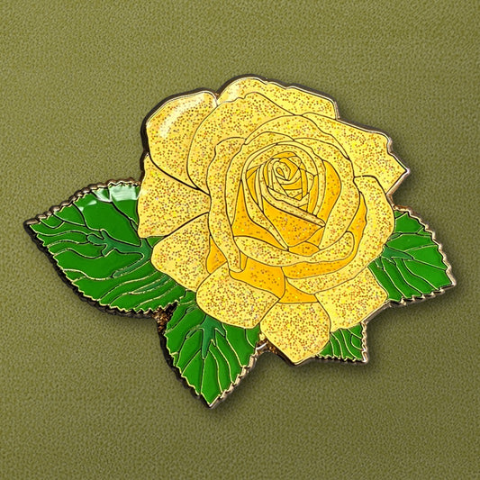 Yellow Rose Blossom Enamel Pin