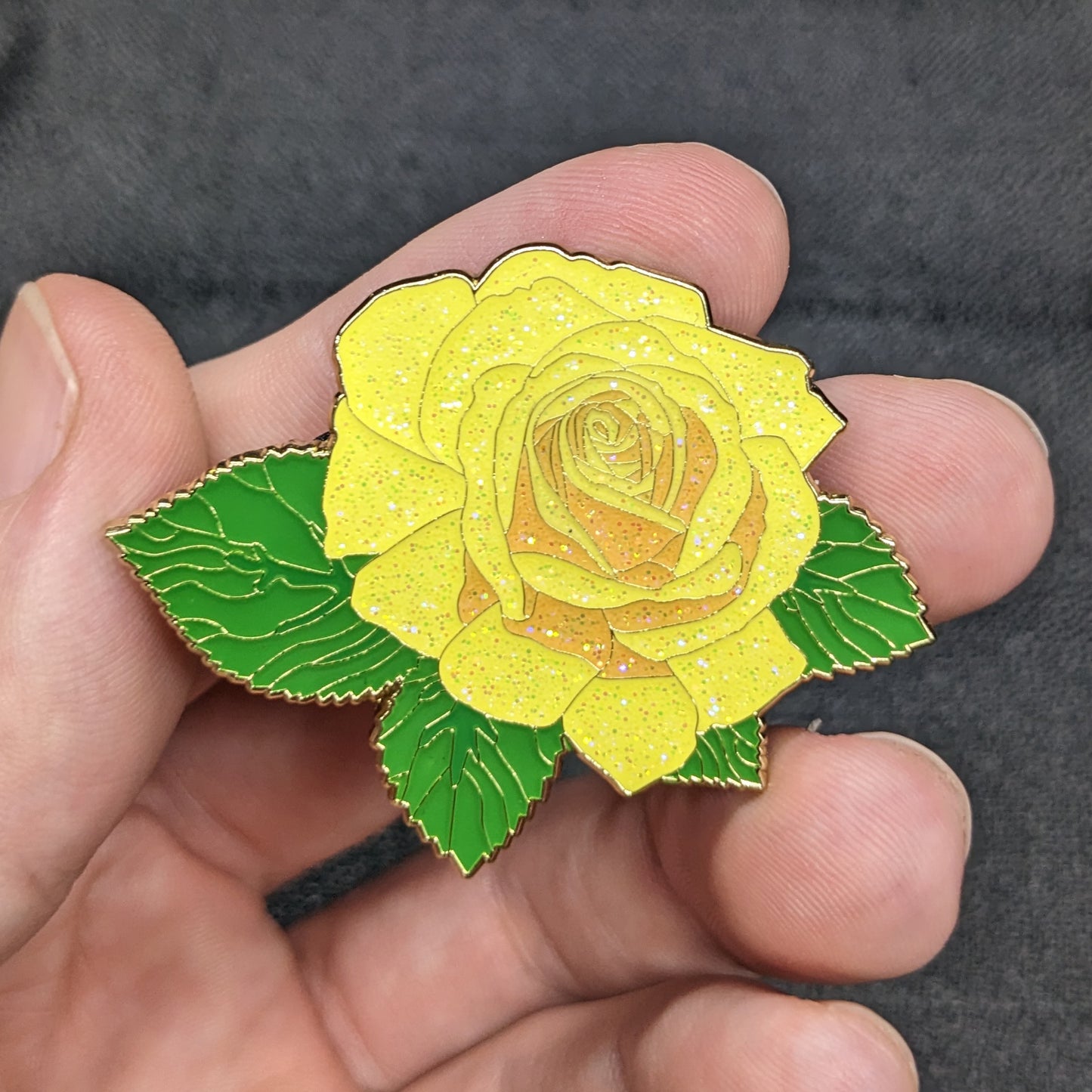 Yellow Rose Blossom Enamel Pin