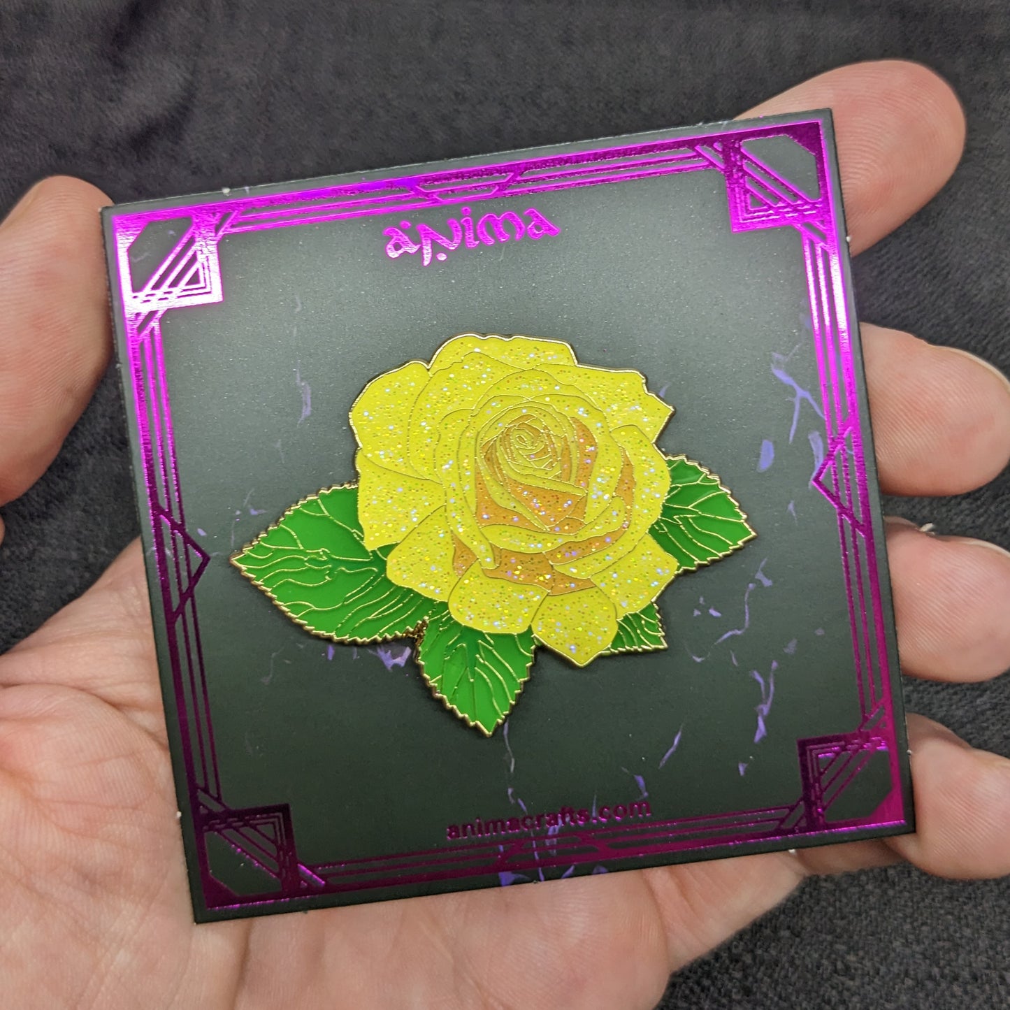 Yellow Rose Blossom Enamel Pin