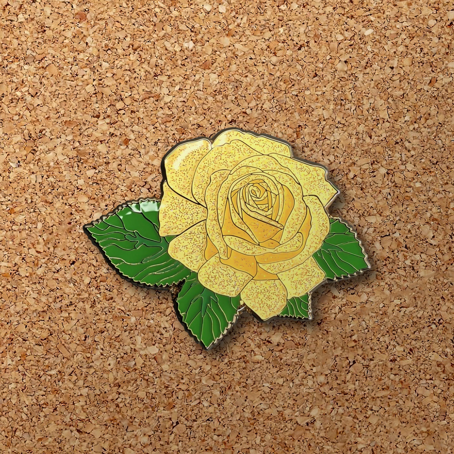 Yellow Rose Blossom Enamel Pin
