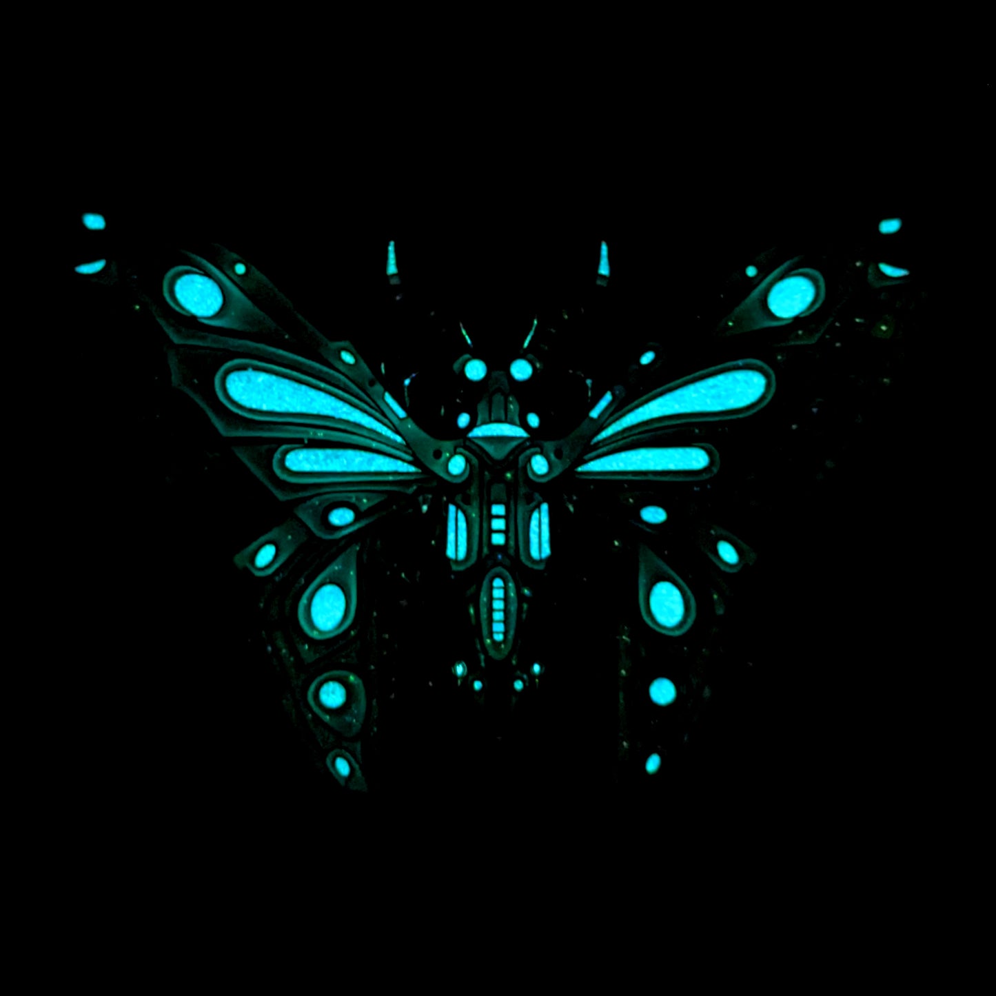 Blue Robot Butterfly Enamel Pin