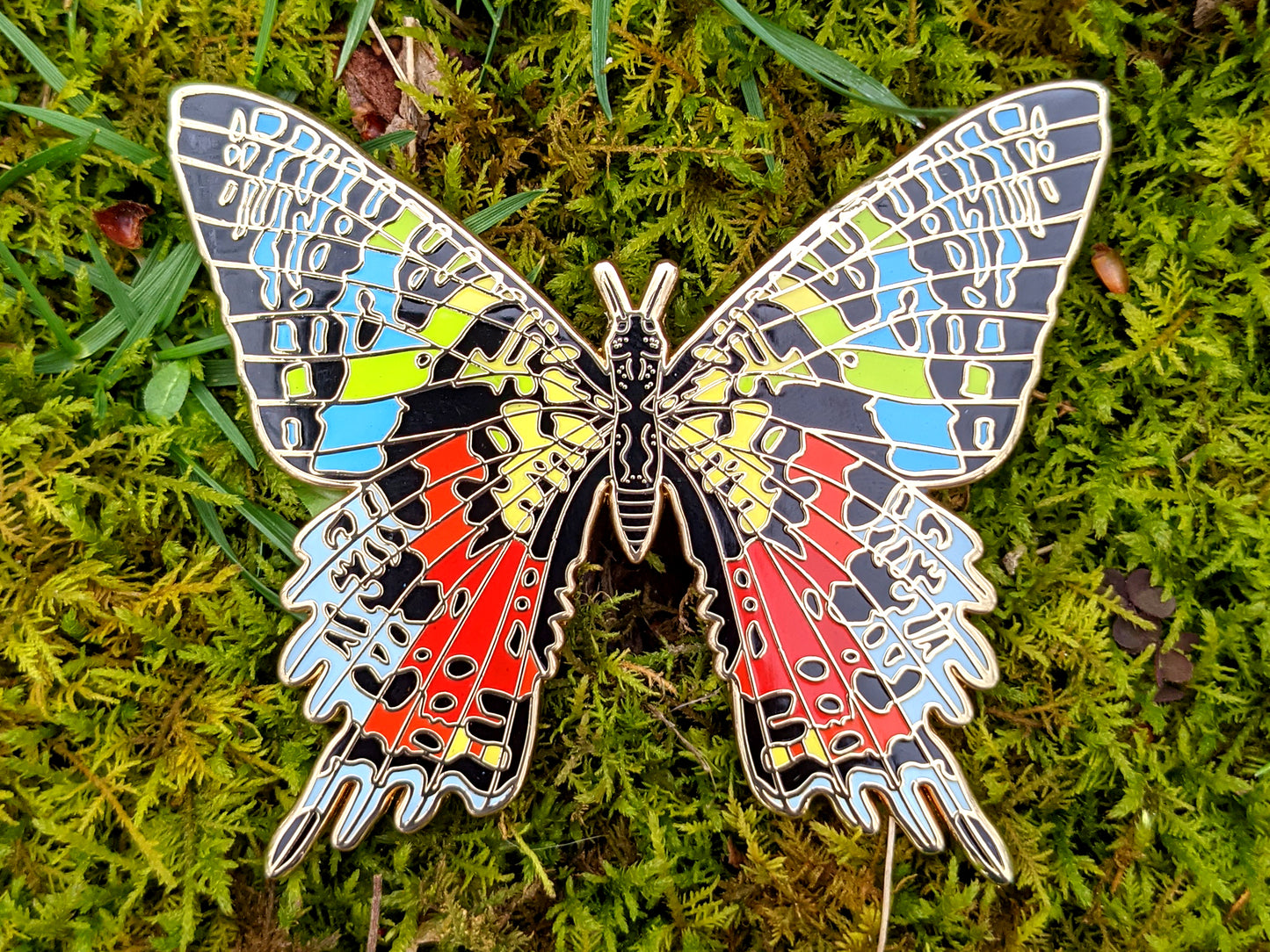 Madagascan Sunset Moth Enamel Pin