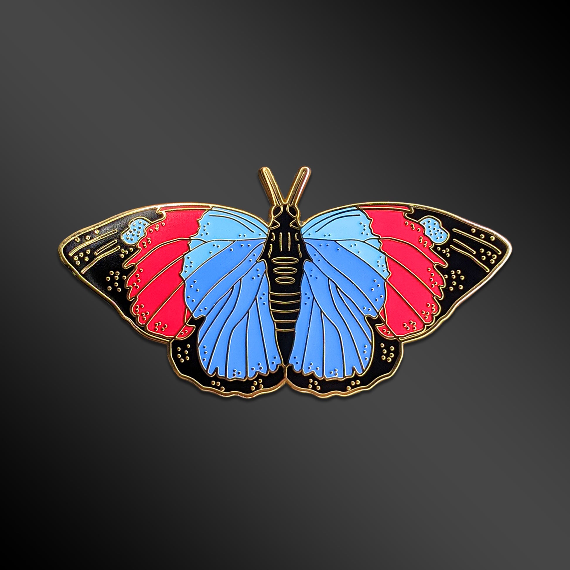 Agrias Butterfly enamel pin with exotic insect design
