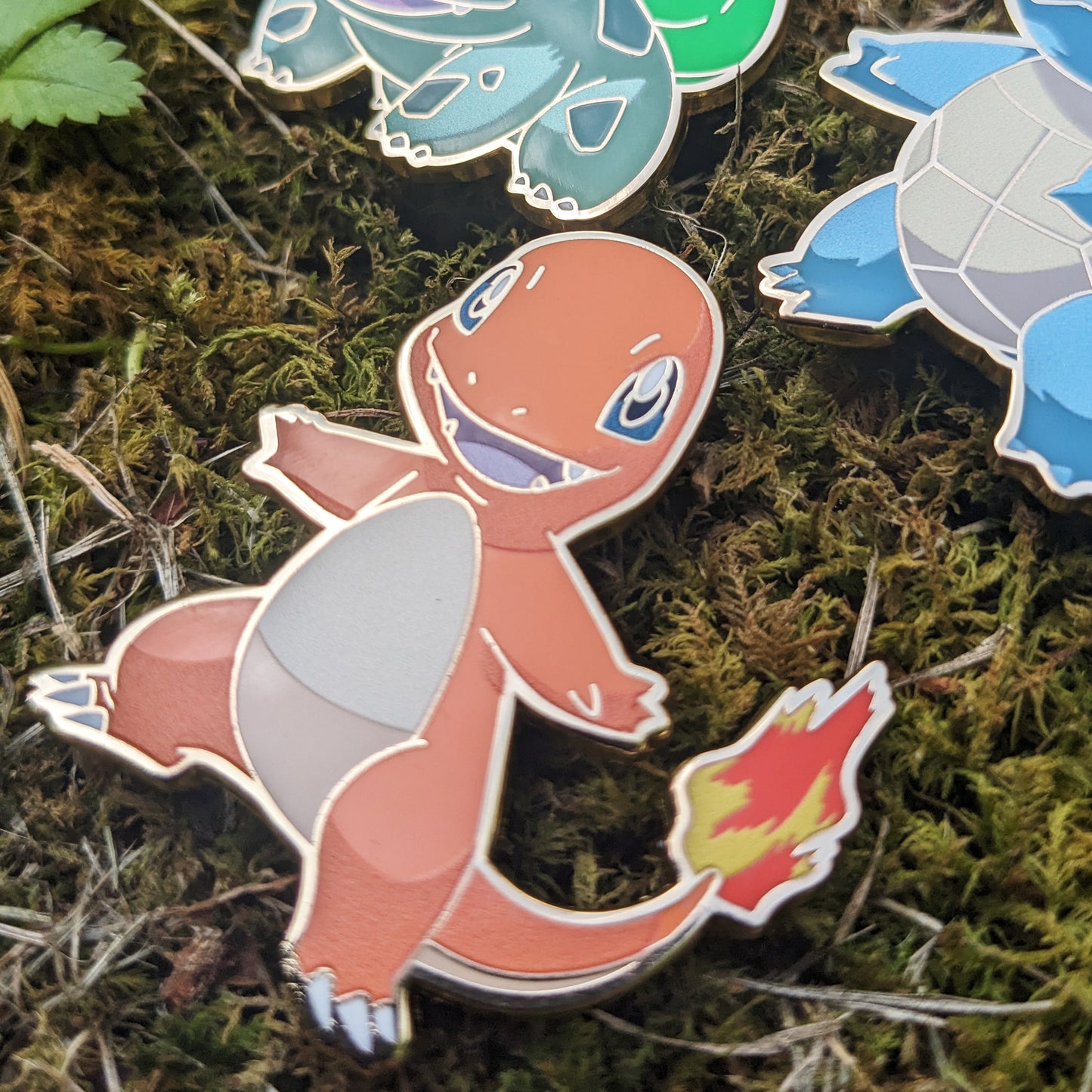 Pokemon Starters Enamel Pins (Bulbasaur, Charmander, Squirtle)