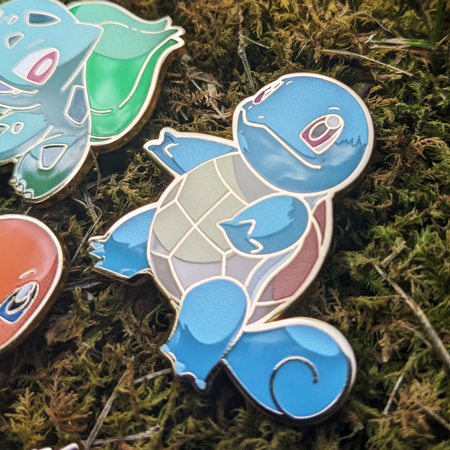 Pokemon Starters Enamel Pins (Bulbasaur, Charmander, Squirtle)