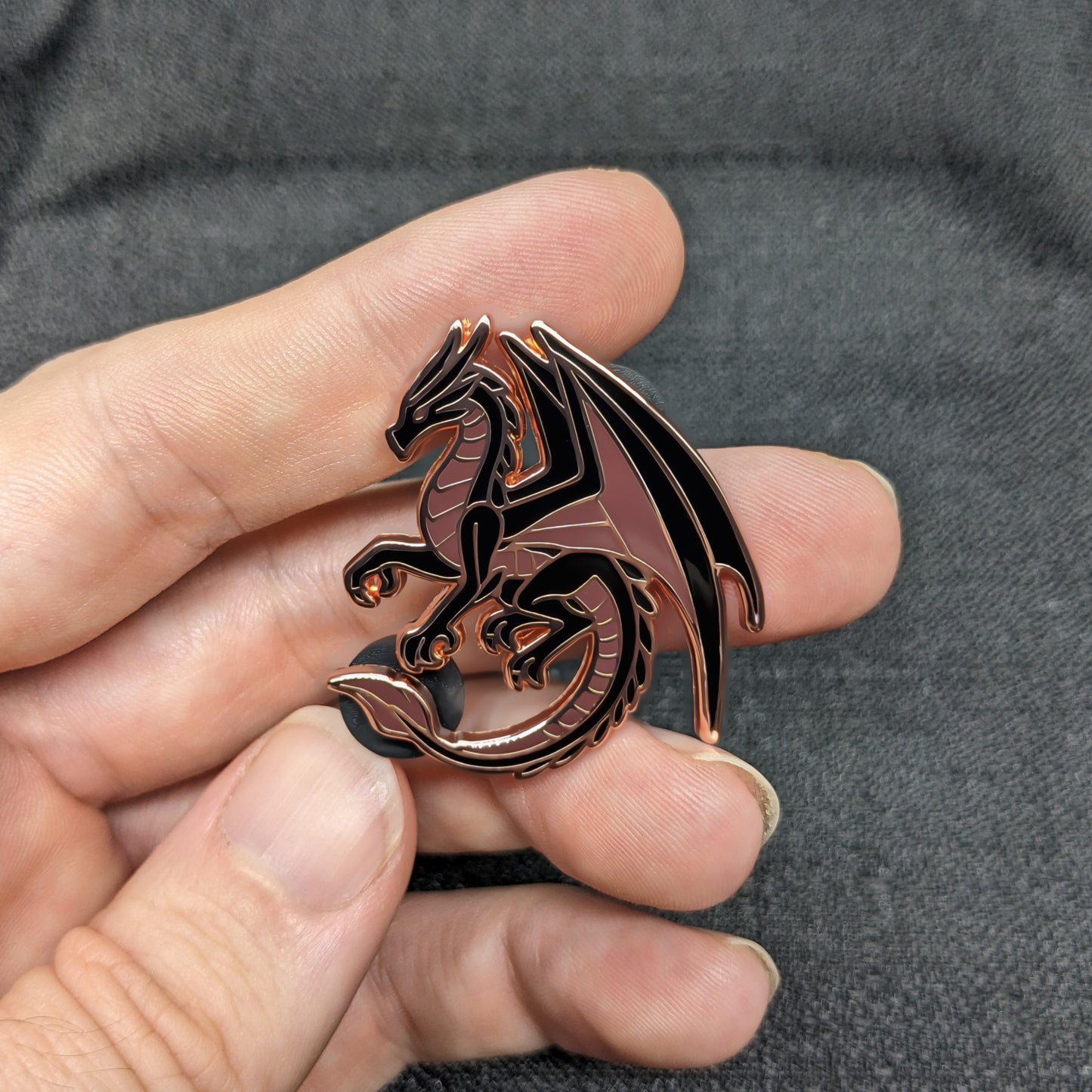 Black Dragon Of Gratitude Enamel Pin