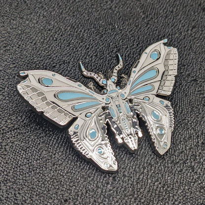 Blue Robot Butterfly Enamel Pin