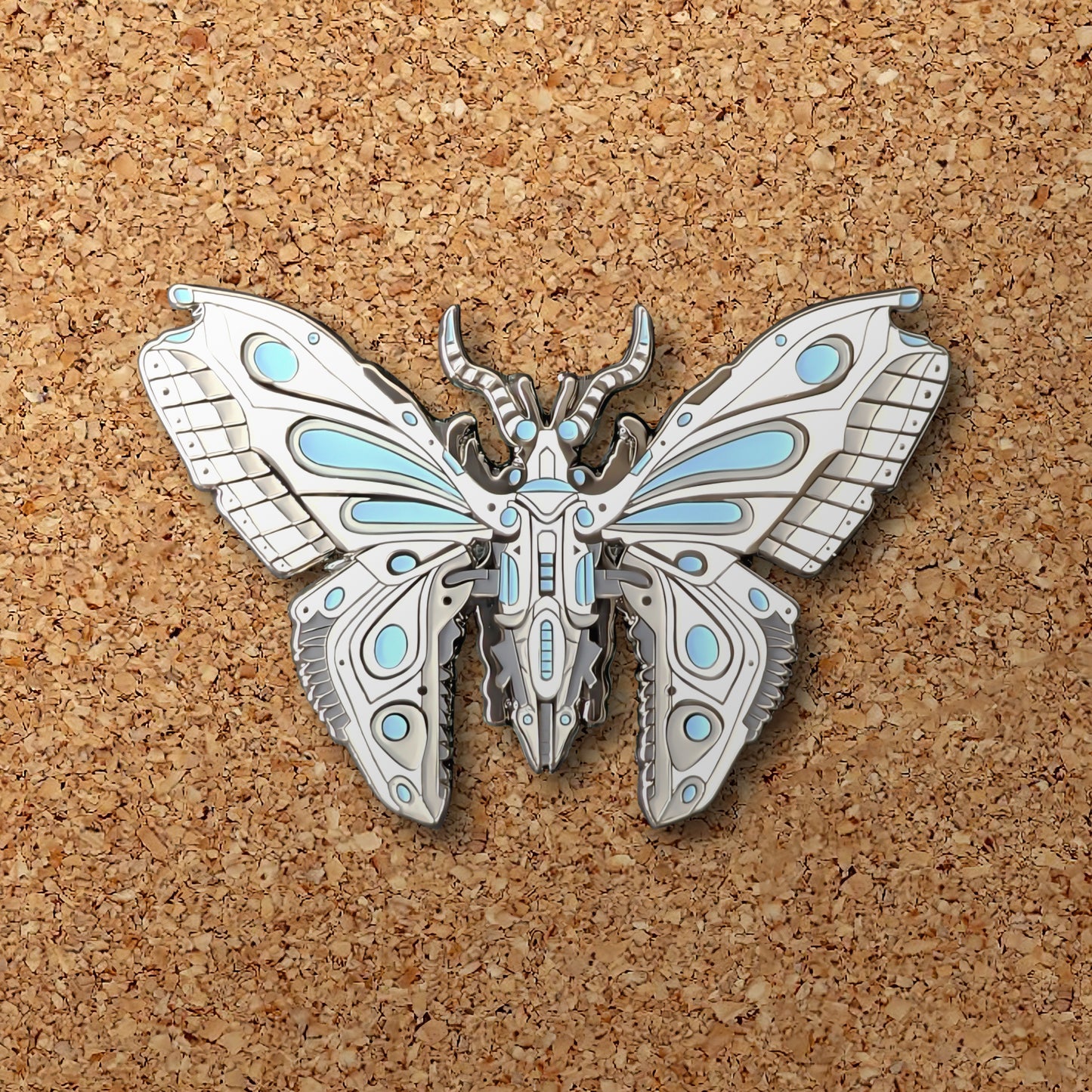 Blue Robot Butterfly Enamel Pin