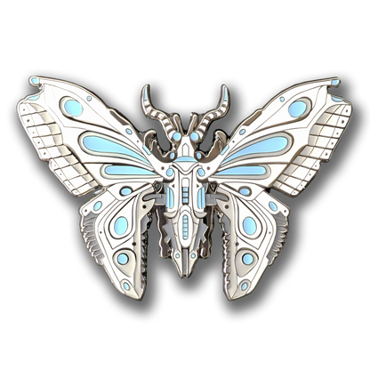 Blue Robot Butterfly Enamel Pin