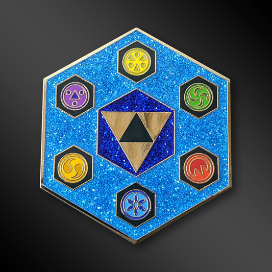 Chamber of Sages enamel pin from The Legend of Zelda: Ocarina of Time with glitter details
