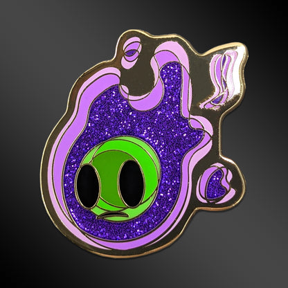 Dark Elemental enamel pin with fantasy creature design
