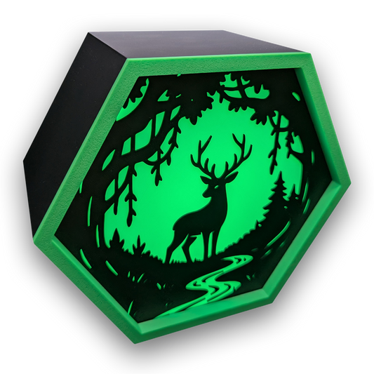 Deer Forest LED Hex Lamp