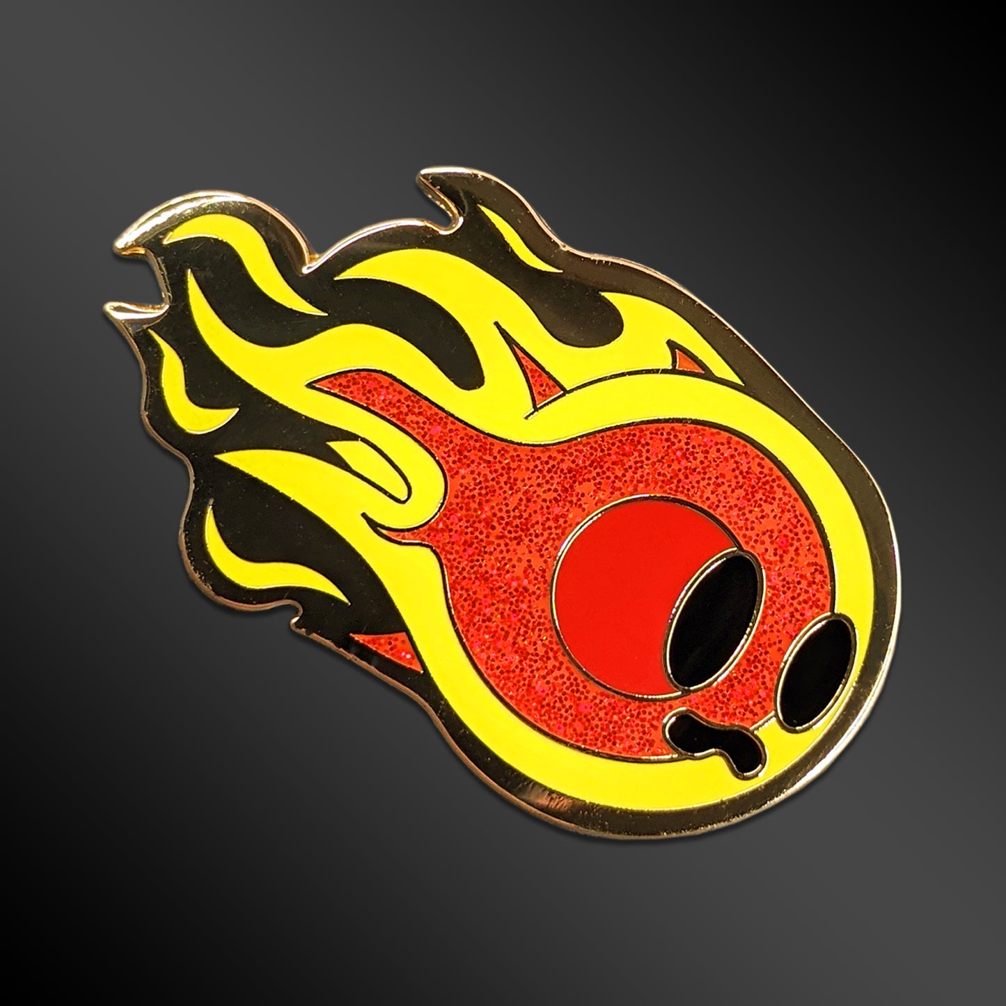 Fire Elemental enamel pin with fantasy creature design
