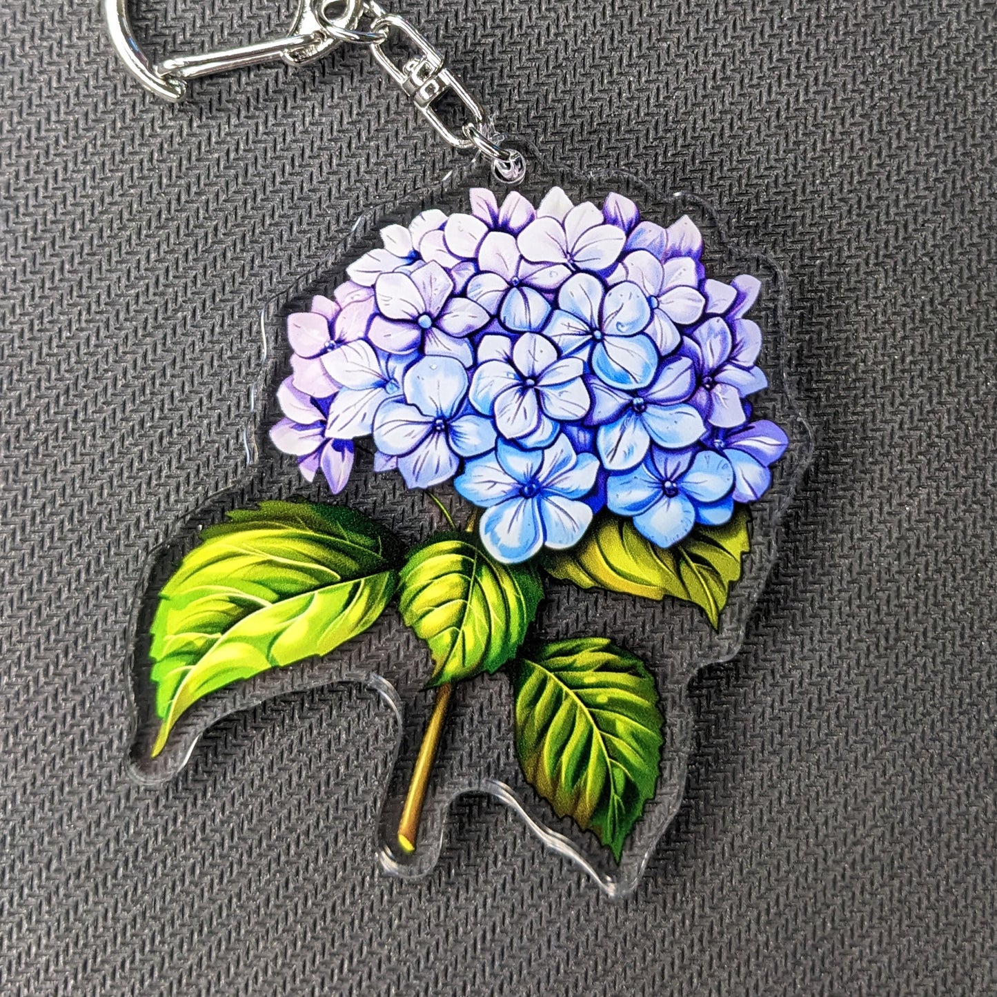 Blue Hydrangea Acrylic Keychain / Charm