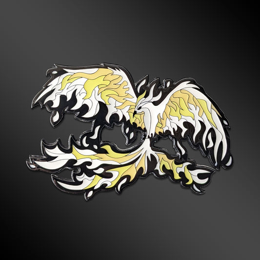 Light Phoenix enamel pin with fantasy bird design
