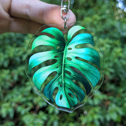 Monstera Leaf Acrylic Keychain / Charm