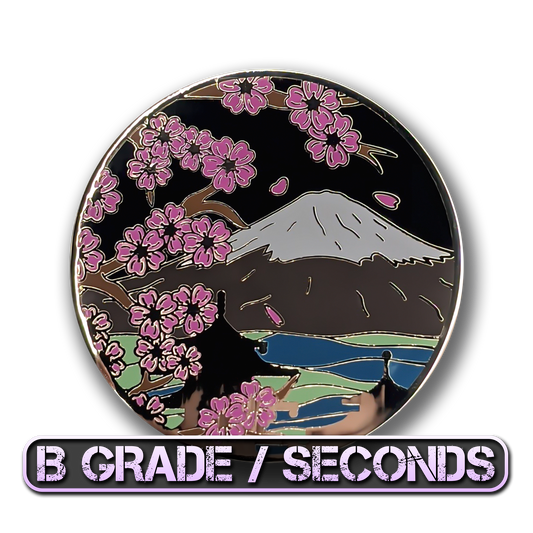 Mt. Fuji & Sakura Blossoms (Night) Enamel Pin (B Grade)
