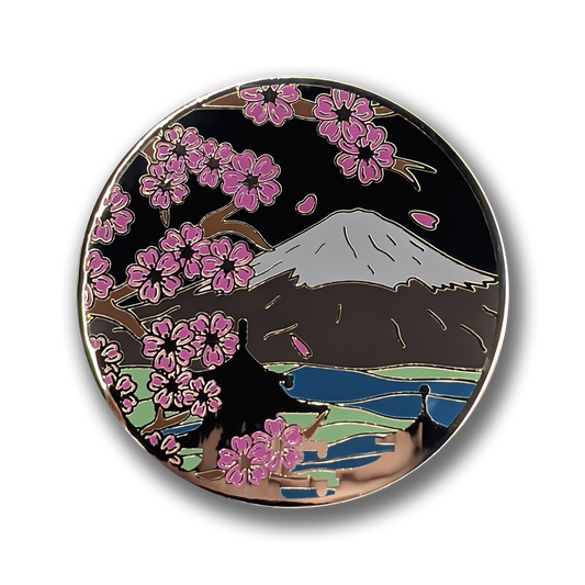 Mt. Fuji & Sakura Blossoms (Night) Enamel Pin