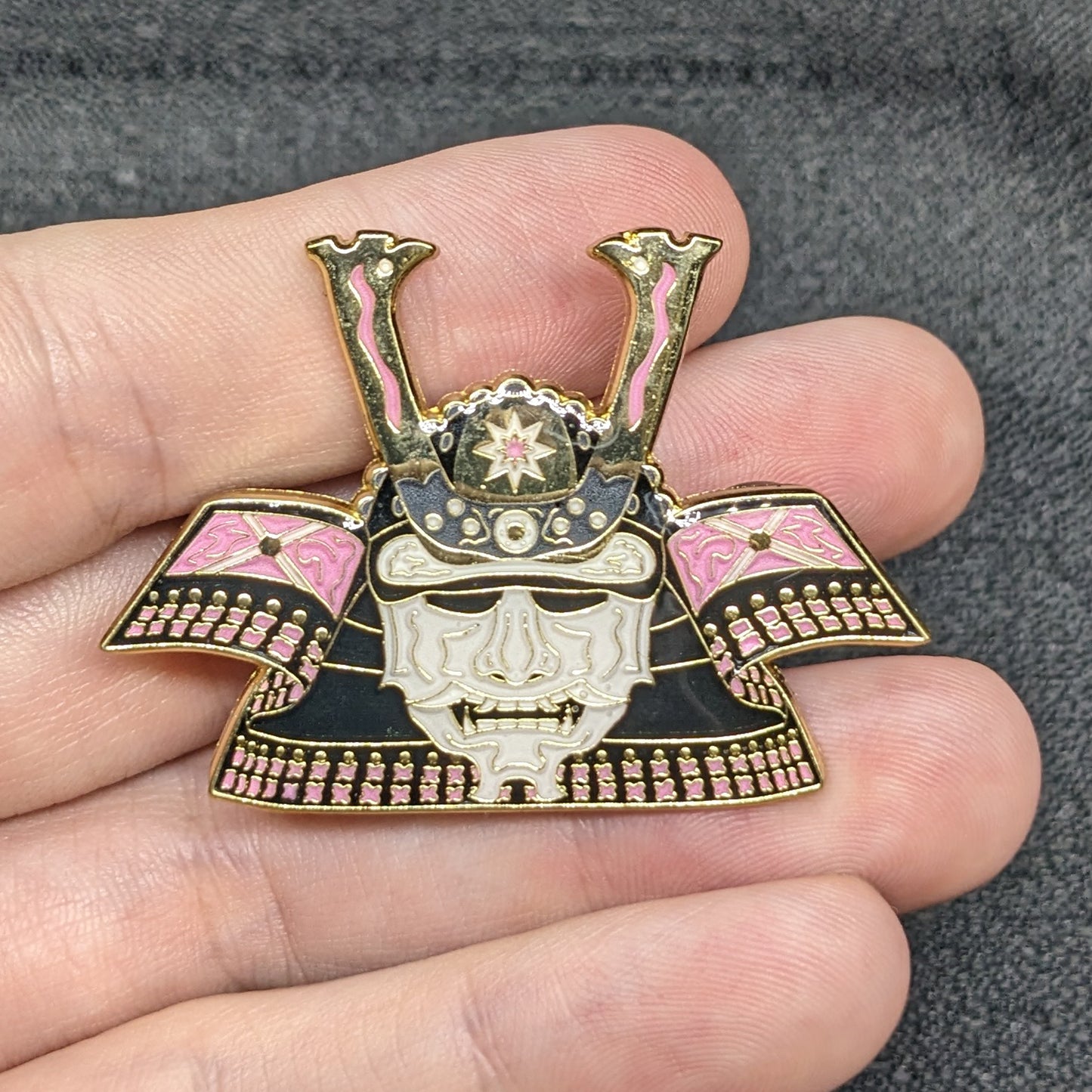 Orchid Kabuto Enamel Pin