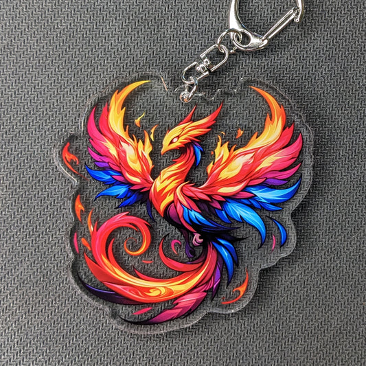 Burning Phoenix Acrylic Keychain / Charm