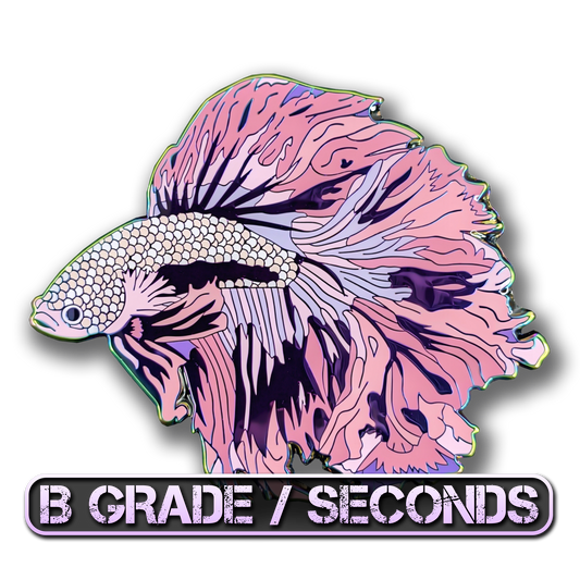 Pink Cloud Betta Fish Enamel Pin (B Grade)