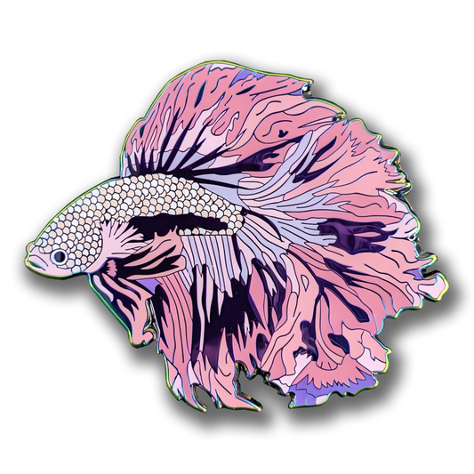 Pink Cloud Betta Fish Enamel Pin