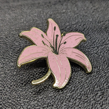 Pink Lily Enamel Pin