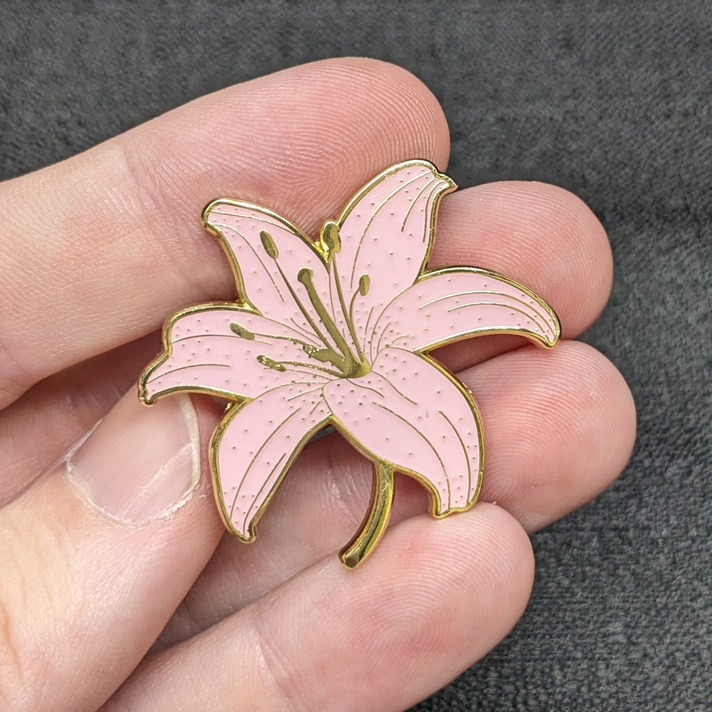 Pink Lily Enamel Pin