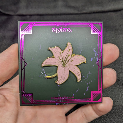 Pink Lily Enamel Pin